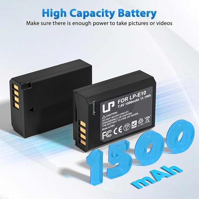 LP LP-E10 Battery 2-Pack 1500mAh USB-C Fast Charging - Image 4
