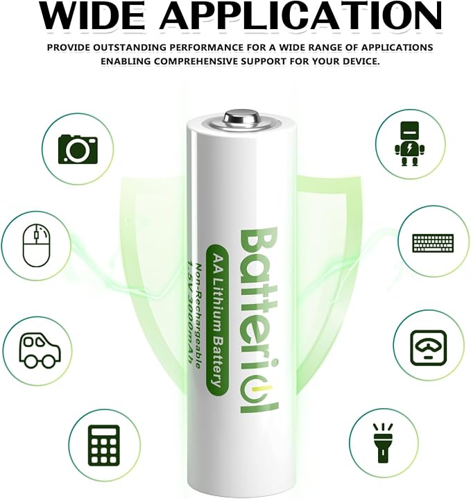 Lithium Batteries AA, Double A Batteries 3000mAh 1.5V Long Lasting - Image 8
