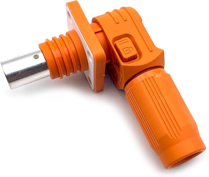 1 Set Battery Energy Storage Connector, 120A High Current Connectors Quick Plug Terminal Orange Right Angle Plug and Socket IP67 Waterproof Power Adapter Crimping 25mm² Wiring (1000V)