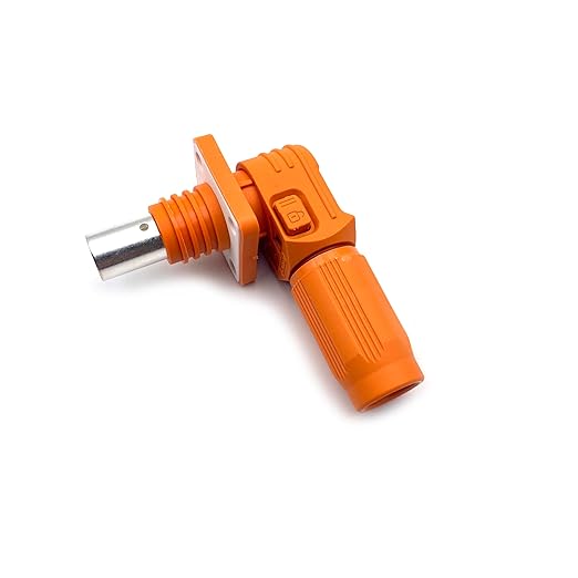 120A Battery Energy Storage Connector, 25mm² High Current Connectors IP67 Waterproof Crimping Wiring Power Adapter Quick Plug Terminal Right Angle Plug and Socket (1000V Black+Orange)