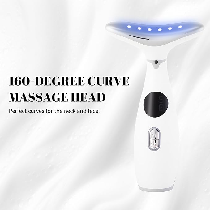 Sveekery Facial Sculptor with Red Light Therapy, Microcurrent & Vibration Massager, Portable Anti-Aging Device for Face and Neck Care, Wrinkle Reducer Face Lift Tool (White) – Valentine’s Gift