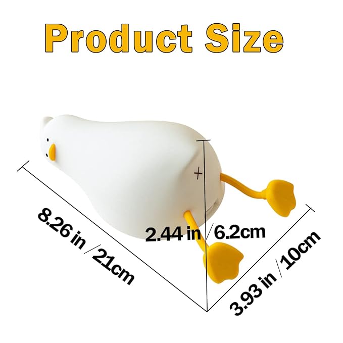 LEDHOLYT Night Light for Kids ,Cute Silicone Nursery Duck Lamp for Baby and Toddler,Fun Animals NightLight for Boys and Girls,Squishy Night Lamp for Bedroom,Kawaii Bedside Lamp for Kids Room
