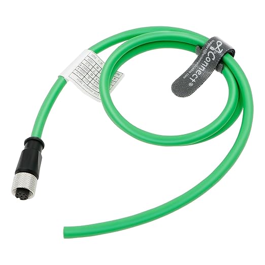 AConnect M12 A Code 8 Pin Female to Flying Leads Cable Industrial Aviation Sensor Waterproof Electrical Shielded Cable for Industrial Cameras Automation Device Network Fieldbus Module 3M