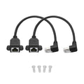2Pcs 90 Degree Cat6 Ethernet Extension Cable 1FT, Up Angle RJ45 Male to Female by Maixbomr