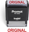 Promot Original Self Inking Rubber Stamp - Refillable Stampers for Office - Business, Accounting, Bookkeeping, Coding, Legal, Notary, Work, Ordering, Inventory Stamps - Red Ink