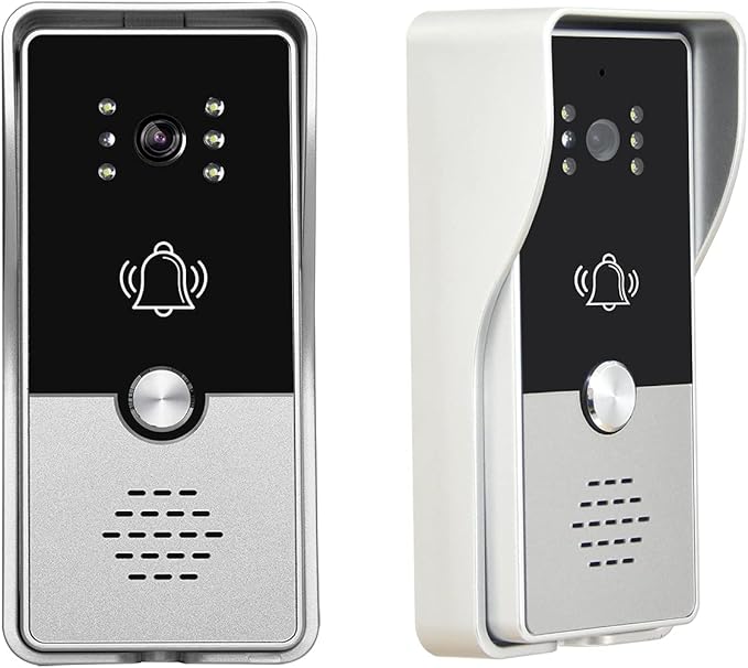 toncont 7 Inches Video Doorbell Intercom System, Video Door Phone System, Wired Video Doorphone Kits, Unlock, Dual-Way Intercom for Home Villa House Office Apartment (Silver)