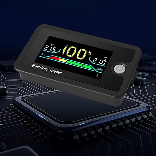 Elnwnnkc Voltmeter, 8-100V Electricity Monitors Digital Voltage Testers, Car Charging Levels Indicators Batteries Power Indicators Power Meter Display