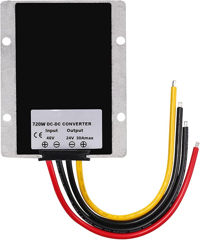 MGGi Voltage Reducer 36V 48V Step Down to 24V 30A 720W, Waterproof Big-Size DC Converter, High-Power Power Supply Module Buck Transformer for Golf Cart, Forklifts, Car