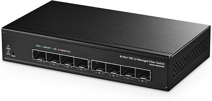 Binardat 8 Port 10 Gigabit SFP+ Managed Switch, Supports 1G/10G SFP+ Module by Binardat