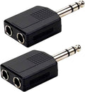 Sairps 1/4 Audio Splitter TRS Stereo Plug Interconnect Audio One Male 6.35mm(1/4 inch) and Two Females 6.35mm(1/4Inch) Adapter Splitter-2pcs