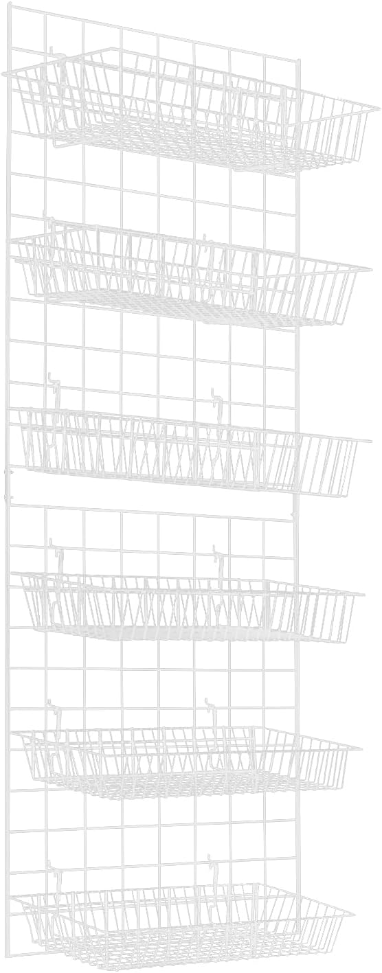 7RiversART Grid Wall Commercial Grade Gridwall Panels – Heavy Duty Grid Panel for Any Retail Display Wall Grid 2' Width x 7' Height, White (Pack of 4) Easily Portable