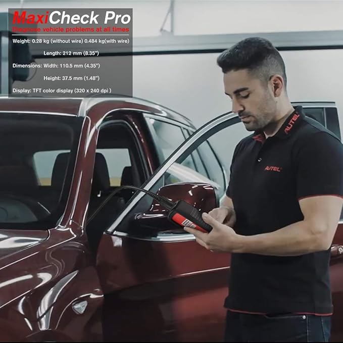 Autel MaxiCheck Pro OBD2 Scanner ABS Scan Tool for Auto Bleeding, SRS ABS Scanner Car Diagnostic Tool with Oil Reset Airbag SAS EPB BMS Services for Specific Vehicles Up to 2015, Lifetime Free Update