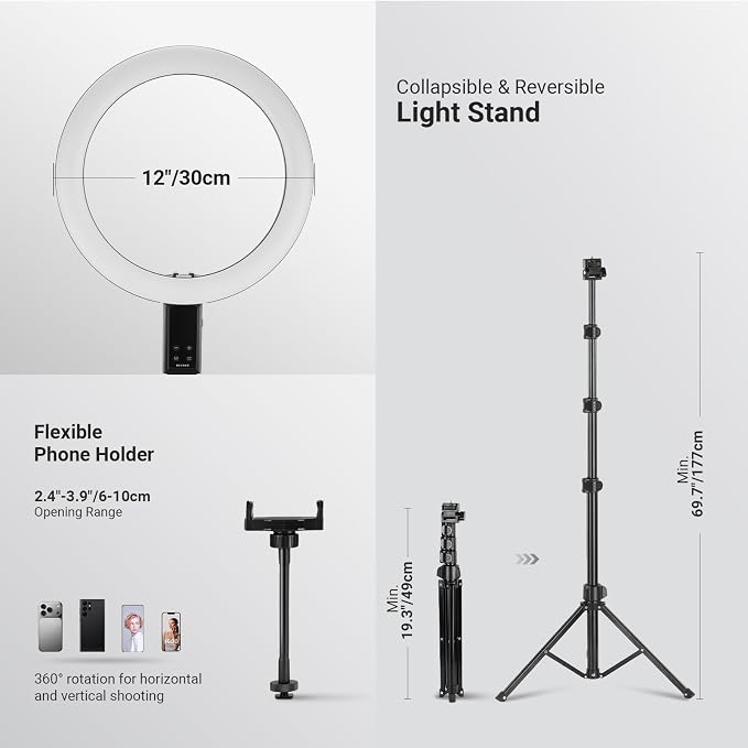 NEEWER 12" Selfie Ring Light - Image 7