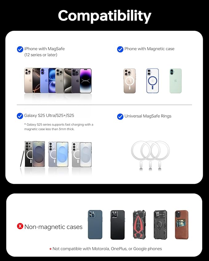 10,000mAh for MagSafe Power Bank Ultra Slim, Magnetic Wireless Charger with USB-C Cable, Fast Charging Portable Battery for iPhone 17/16/15/14/13/12 Series, All-Metal Design, Silver