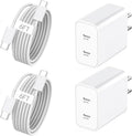 iPhone 17 Charger Fast Charging,2-Pack 6FT 2in1 Dual USB C PD Charger Block Type C to C Woven Charger Cable for iPhone 17 Pro Max/17 Pro/Air/16 Pro Max/16 Plus/16e/15 Pro/15 Plus,iPad Pro/Air/Mini
