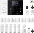 Alarm System for Home Security,24Pcs WiFi+GSM/4G No Monthly Fee Wireless Security System, Phone App Control,Real-Time Alert,Auto Alarm Dial,Compatible with Alexa & Google,No Monthly Fee