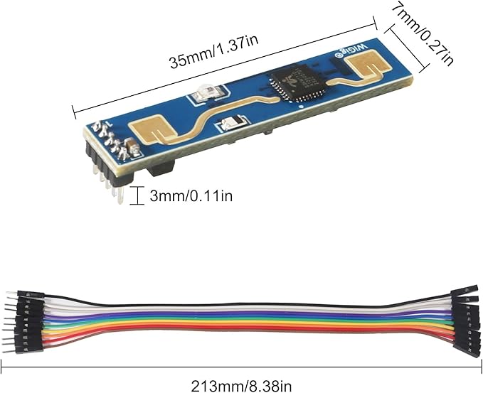 XIITIA 3pcs HLK-LD2410B-P Human Presence Radar Module with Pins Bluetooth LD2410B LD2410 Human Radar Sensor Board with 10Pin 20CM Cable