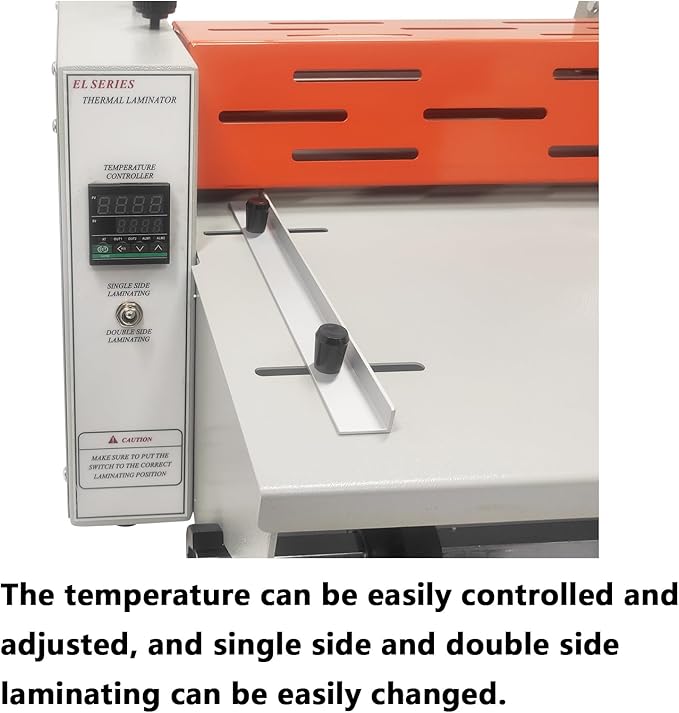 WYDDDARY 14.17"/360MM Electric Steel Roller Thermal Laminator with Slitting Cutter Hot Cold Roll Laminator Adjustable Temp 60-130℃ Electric Laminating Machine for Single/Double Sided Laminating 110V