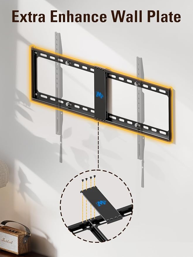Mounting Dream Fixed TV Wall Mount, Low Profile Wall Mount Bracket for Most 42-90 Inch Television, Flush TVs Mount for Space Saving, Fits 16", 24", 32" Studs, Max VESA 800x400mm and 132lbs MD2361-32