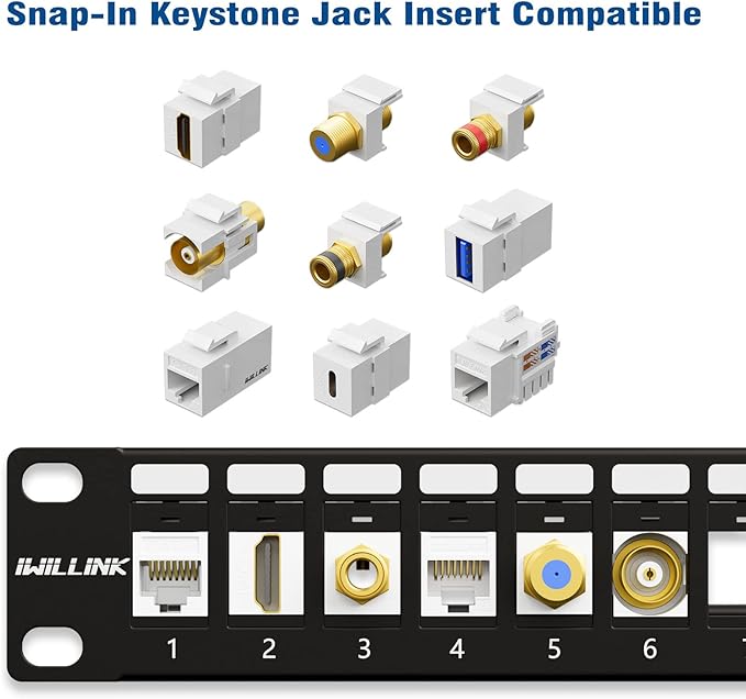 iwillink 24 Port Blank Keystone Patch Panel - Image 6