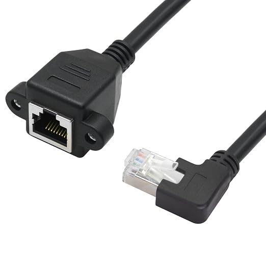 90 Degree Cat6 Ethernet Extension Cable 1FT, Left Angle RJ45 Male to Female - Image 3
