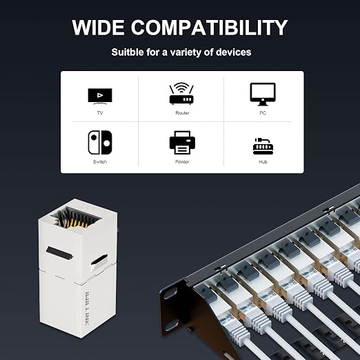 iwillink 10Gbps Cat7 Patch Panel 24 Port, RJ45 Through Coupler 1U Shielded - Image 2