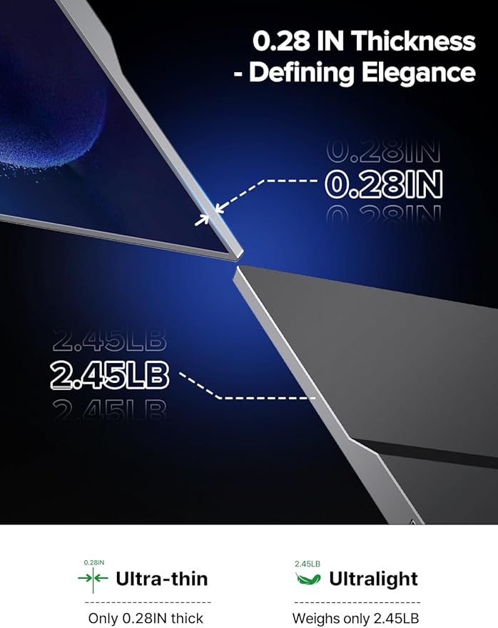 EVICIV Portable Monitor Touchscreen 15.6”, 125% sRGB 1080P IPS 10-Point Touch Screen Monitor, VESA & Case, HDMI USB C, Ultra-Thin Travel Second Screen for Laptop, Computer, Game Consoles