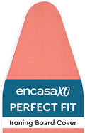 Encasa XO Ironing Board Cover and Pad 54"x15" - 4mm Felt Large Iron Board Cover with Padding - Heat Resistant, Stain-Safe Dye, Non Slip Elastic Bungee Cord Tightening Iron Table Cover Coral