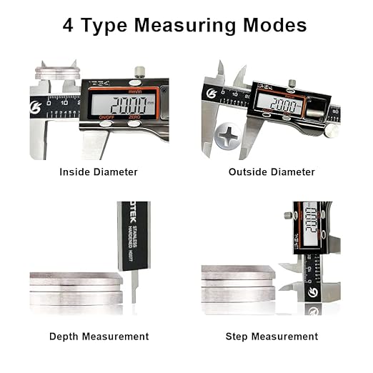 KETOTEK Digital Caliper Measuring Tool, IP54 Waterproof Stainless Steel Electronic Vernier Caliper 6 Inch/150mm Digital Micrometer with Large LCD Screen