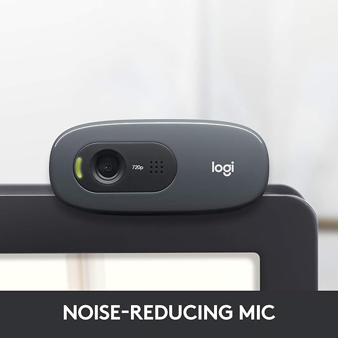 Logitech C270 HD Webcam, 720p, Widescreen HD Video Calling, Light Correction, Noise-Reducing Mic, Works with Zoom, Nintendo Switch 2’s New GameChat Mode, PC/Mac/Laptop/MacBook/Tablet - Black