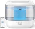DREO Smart Humidifiers for Bedroom, Top Fill 4L Supersized Humidifier Large Room with 28 dB, 36H Runtime, Touch/APP/Voice Control, Nightlight, Cool Mist Humidifiers for Baby, Plants, Indoor, Grey