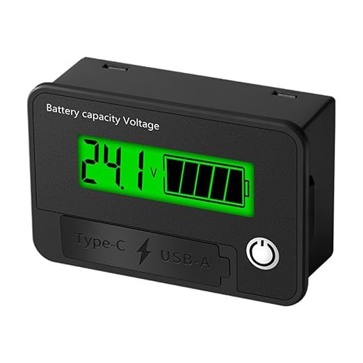 12V 24V Battery Capacity Indicators DC8-30V Leads Acid Lithium Voltages Tester Charging Levels Indicators Battery Capacity