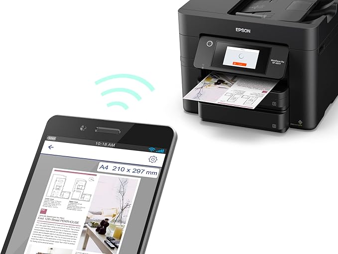 Epson Workforce Pro WF-4834 Wireless All-in-One Printer with Auto 2-Sided Print Copy, Scan and Fax, 50-Page ADF, 500-sheet Paper Capacity, 4.3' Color Touchscreen