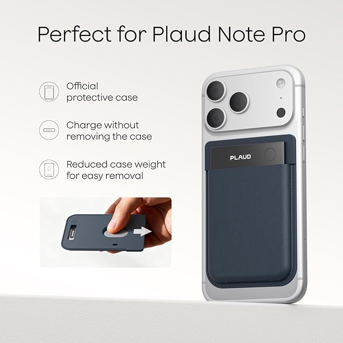 Plaud Note Pro AI Voice Recorder with Magnetic Card Case Bundle, App Control, Transcribe & Summarize with AI, 112 Languages, Ultra-Slim Recorder with InstantView Display, Secure Carrying & Protection