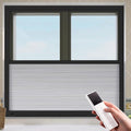 LEXEN Smart Bottom Up Honeycomb Shades WiFi Enabled Motorized Cellular Blinds Works with Alexa/Google Home Easy Install Blackout Honeycomb Blinds with Aluminum Frame Customize Size-White(Black Frame)