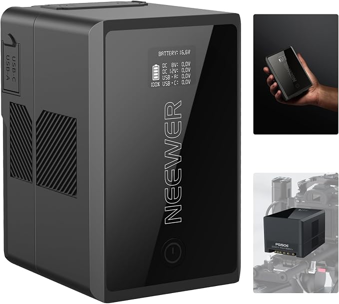 Neewer V Mount Battery PS150E Supports 100W PD USB C Fast Charging, 10350mAh by Neewer