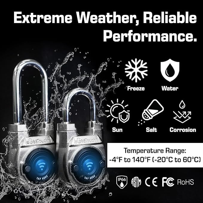 5th GEN Outdoor Smart Padlock – Keyless Bluetooth & NFC Lock, Durable - Image 5