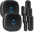 Door Chime, METAK Wireless Door Open Contact Sensor Alarm with 500 FT Range, 58 Chimes and 5 Volume Levels for Business/Store/Home/Office When Entering, 3 Transmitter + 2 Plug-in Receiver