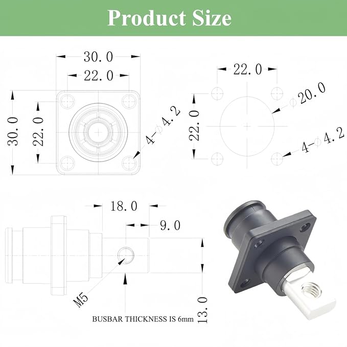 1 Set Battery Energy Storage Connector 200A 50mm² High Current HV Connectors Quick Plug Terminal Right Angle Plug and Socket IP67 Waterproof Power Adapter (Black, 200A)
