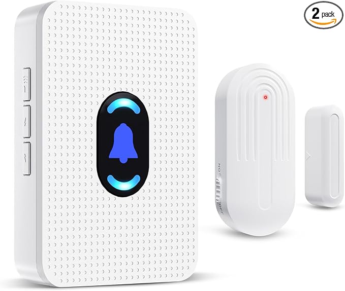 Daytech Wireless Door Sensor Chime Door Entry Chime with 800ft Range 20 Chimes 5 Adjustable Volume Door Open Chime for Business/Home/Office/Store When Entering, 1 Sensor + 1 Receiver