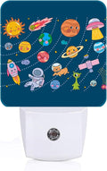 FSHVQKD Cute Space Doodle Night Light,Plug-in Nightlights Auto Sensor Night Lamp Dusk to Dawn Lamp Home Decor for Nursery Children Girls Boys
