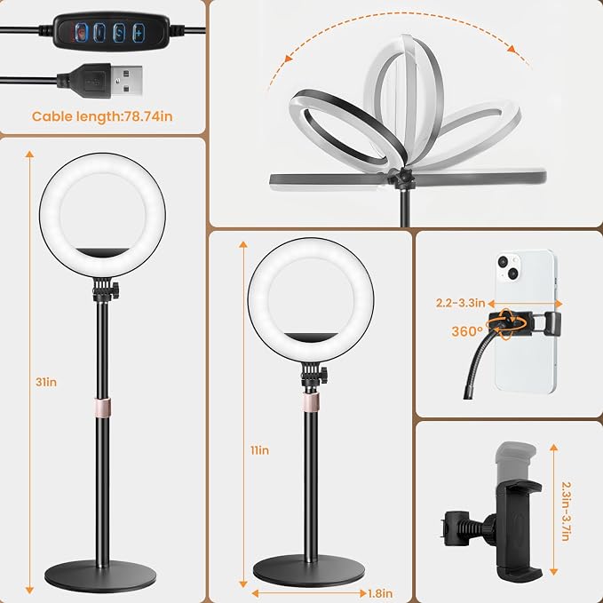MACTREM 10“ Desk Ring Light - Image 6