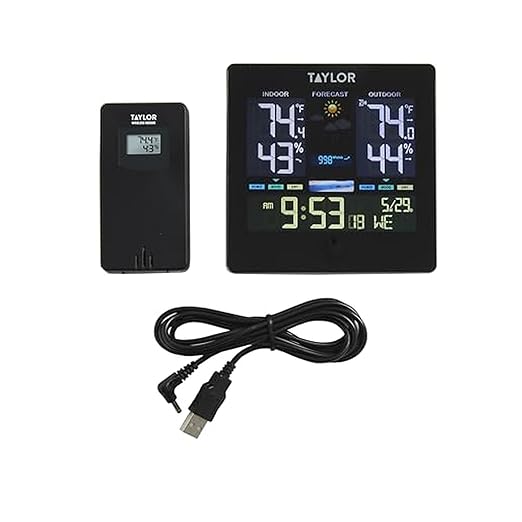 Taylor Digital Wireless Deluxe Indoor Outdoor Thermometer, Weather Station by Taylor