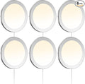 VST Under Cabinet Mini Panel Lighting 3.94inch 12V 2.5W(Total 15W) with Wireless Dimmer Switch, Surface Mount Puck Light for Kitchen Van Truck Car Galley Downlight 6Pack(Round 2700K-6500K)