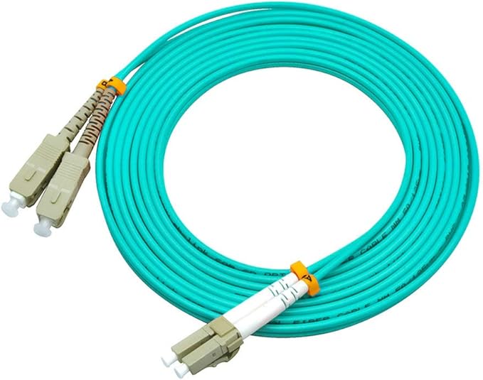 Jeirdus 3Meters 10ft LC to SC Duplex 50/125 10G OM3 Multi-Mode Fiber Optic Cable Jumper Optical Patch Cord LC-SC