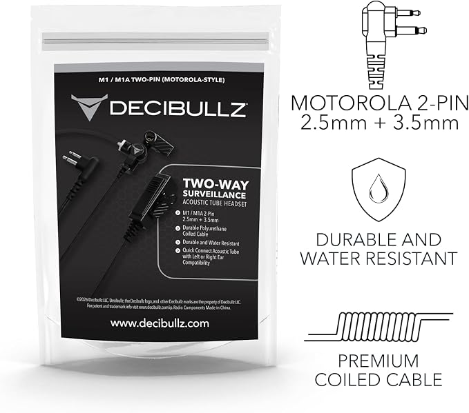 Decibullz 2-Way Surveillance Acoustic Tube Headset, M1 Earpiece Audio Set - Image 3