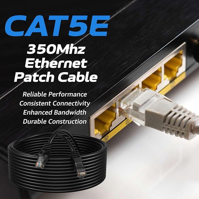 Cables Direct Online 6ft Black Cat5e Ethernet Network Patch Cable Internet Wire - Image 2