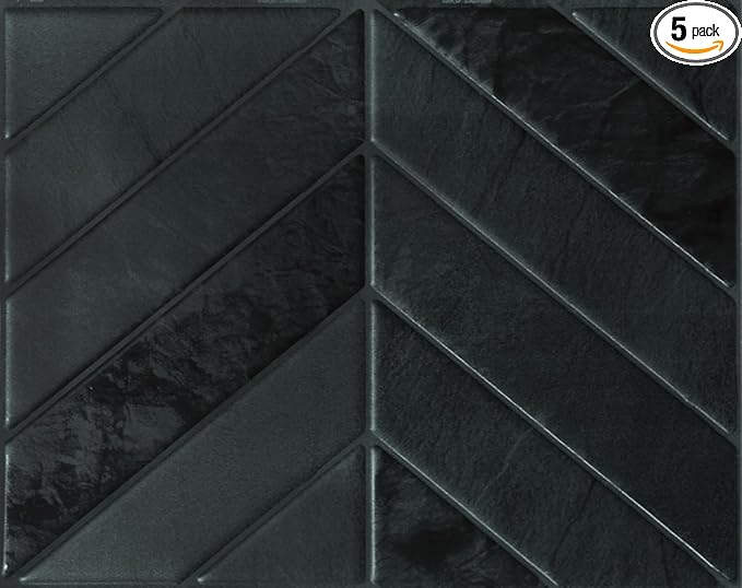 SMART TILES Peel and Stick Backsplash - 5 Sheets of 11.43" x 9" - 3D Adhesive Peel and Stick Tile Backsplash for Kitchen, Bathroom, Wall Tile