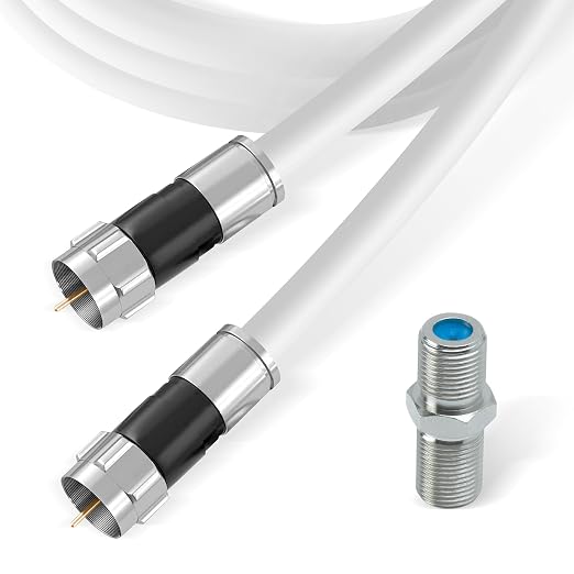RG6 Coaxial Cable with F Connectors, High Speed Internet and TV Cord by CableCommunications