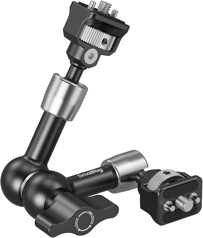 SMALLRIG 7'' Magic Arm with 1/4"-20 Screws & Spring-Loaded Pins, 1.5kg Load Capacity, 360° Dual Ball Head, Non-Slip Design for Cameras/Lights/Monitors/Mics/Phones – 5308
